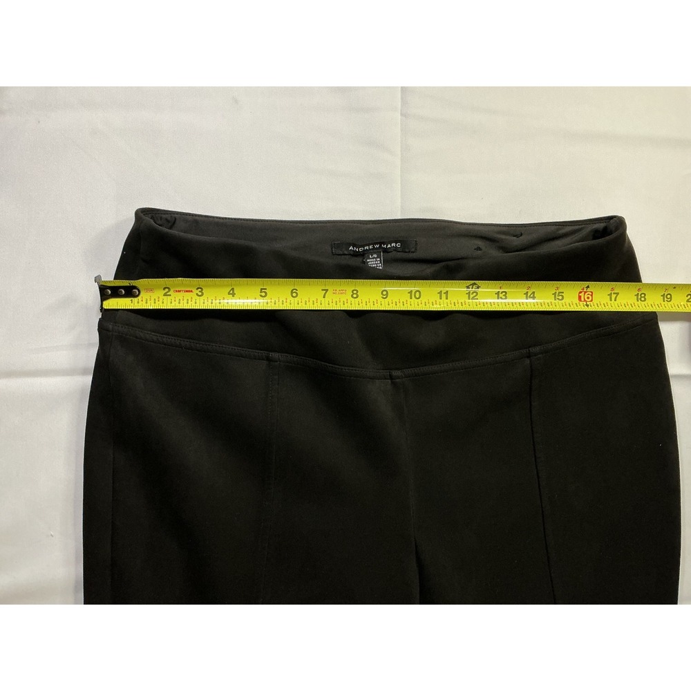 Andrew Marc Womens Black Faux Suede Pull On Leggings Seamed Front Size Large - Picture 4 of 6
